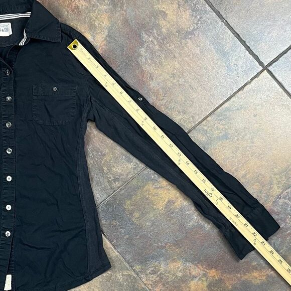 Converse One Star Women's Black Long Sleeve Button Down Top XS - Picture 5 of 10